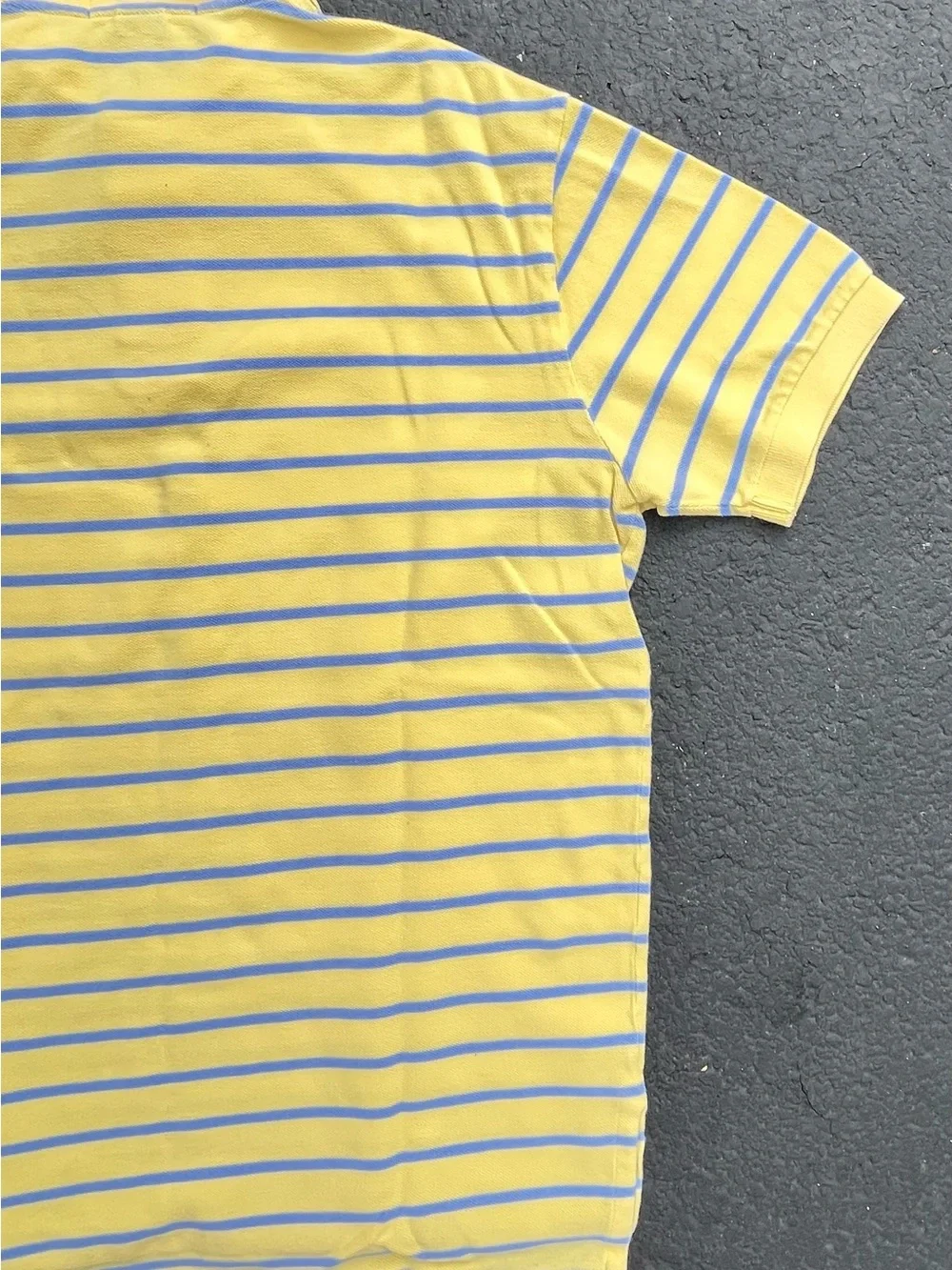 Polo Ralph Lauren classic yellow and blue striped short-sleeve polo shirt Size M